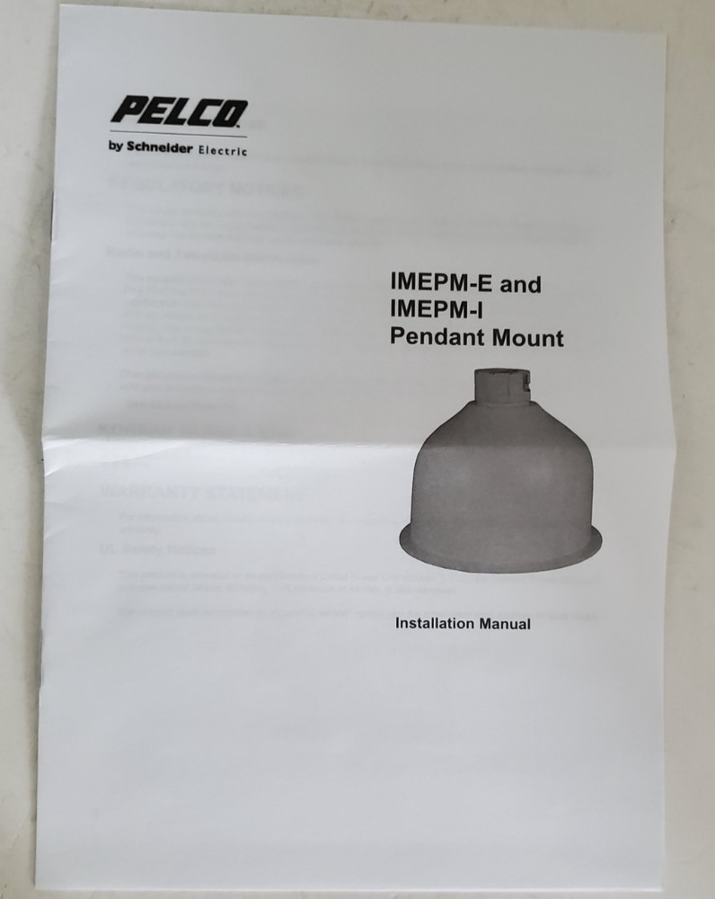 Pelco IMEPM-E SR ENH+ ENV DOME PENDANT MOUNT