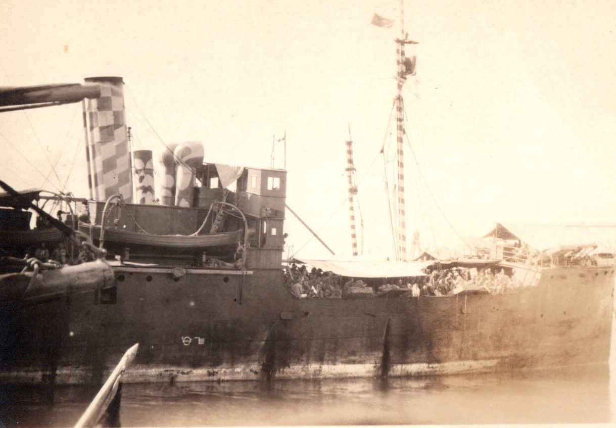 WWI Navy Ship With Austrian Prisoners Of War Real Photo Postcard