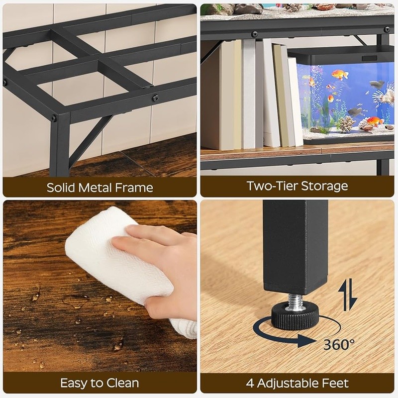 Durable Metal Aquarium Stand Fish Tanks Storage Rack Multi-functional Use