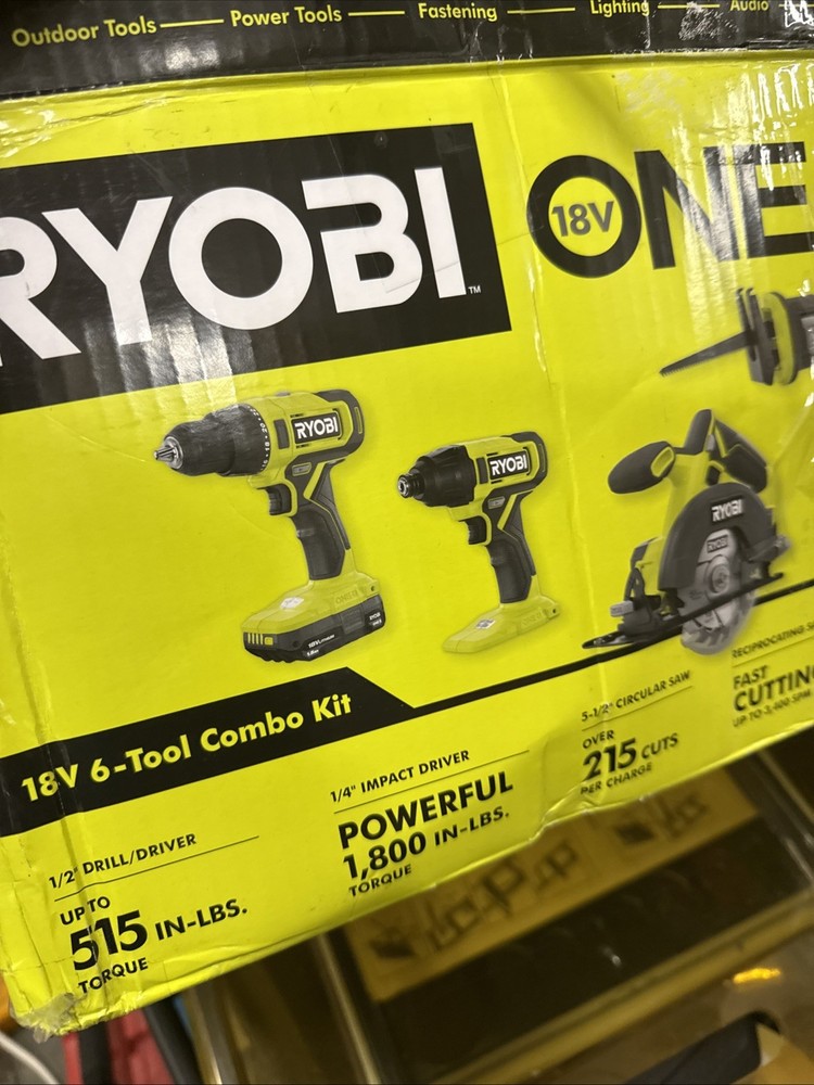Ryobi ONE+ 18V Cordless 6-Tool Combo Set (PCL1600K2)