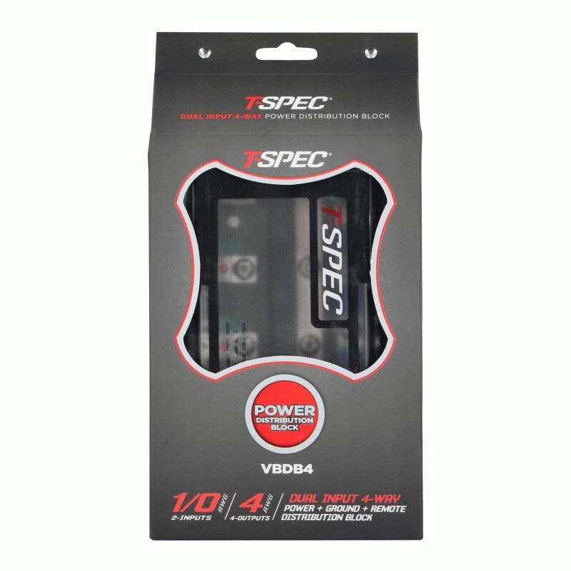 T-SPEC VBDB4 / CAR STEREO 4-WAY POWER & GROUND DISTRIBUTION BLOCK **NEW**