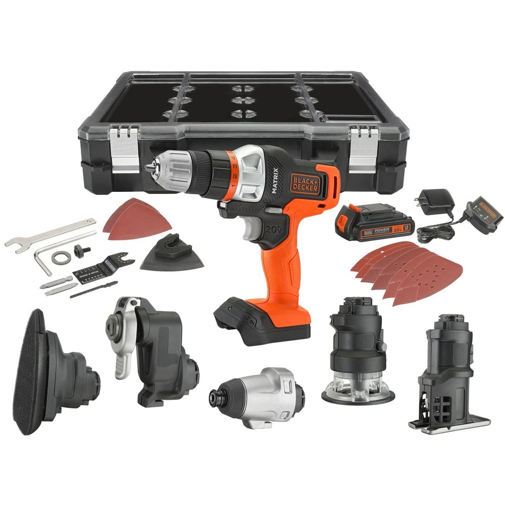 Black + Decker Matrix 20V Max 6 Tool Cordless Combo Kit w/Case BDCDMT1206KITC