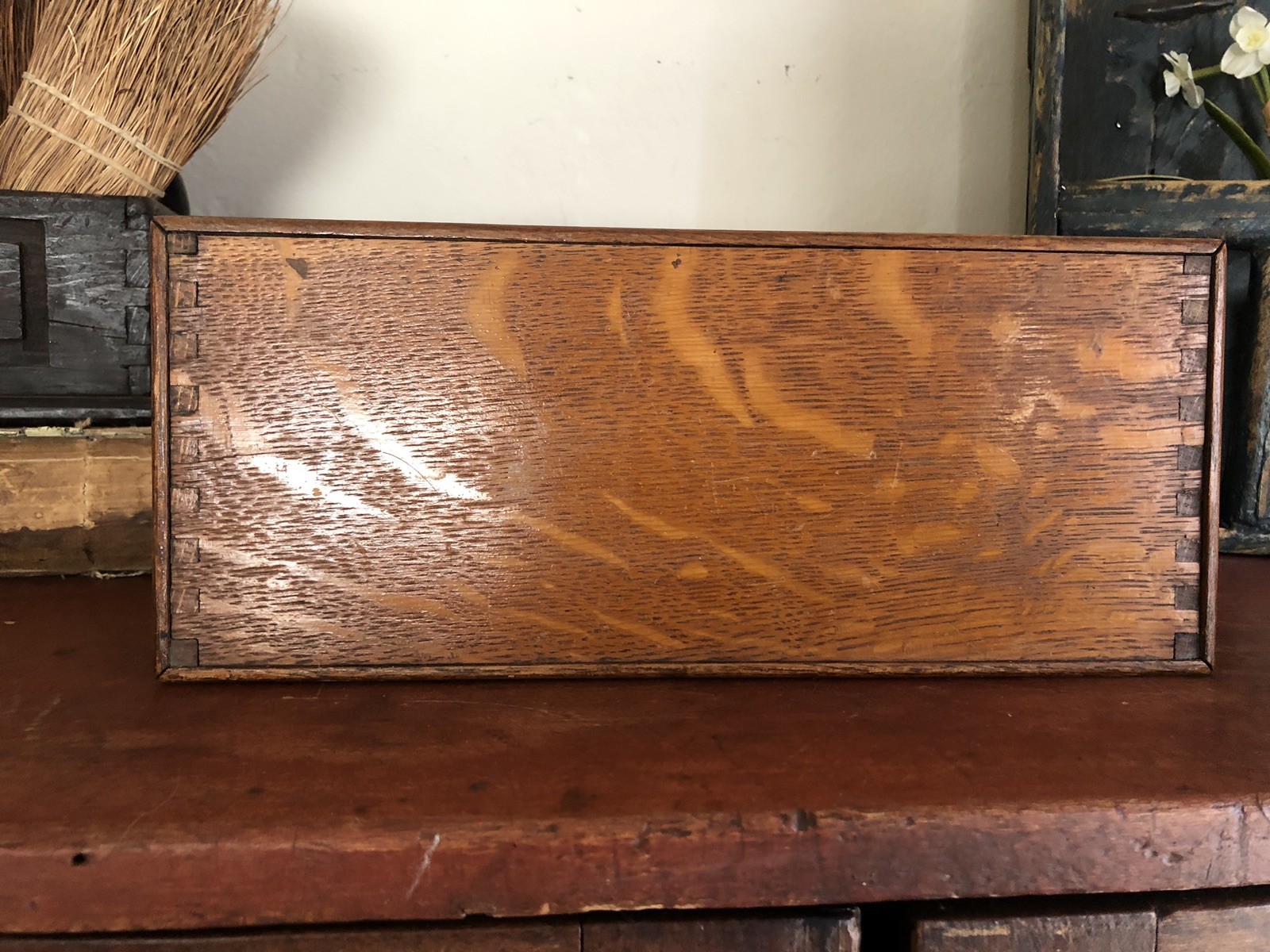 Antique Primitive Watch Makers Cabinet Mainsprings Drawers