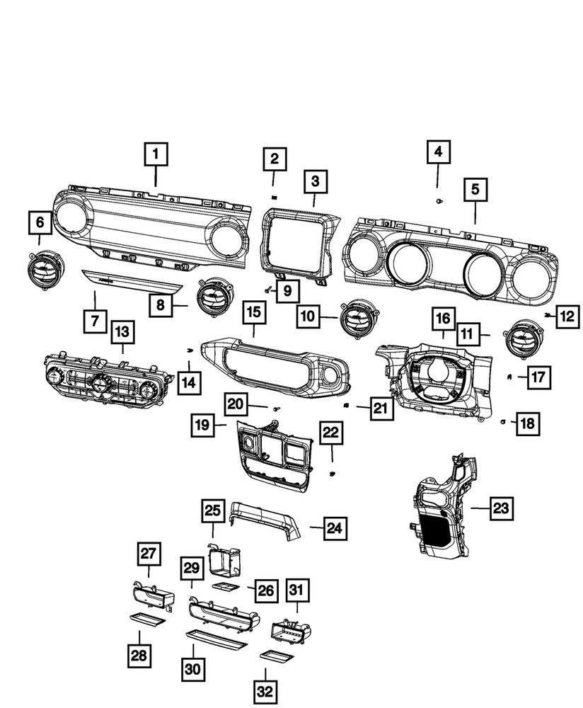 Genuine Mopar Center Stack 6SZ00DX9AA