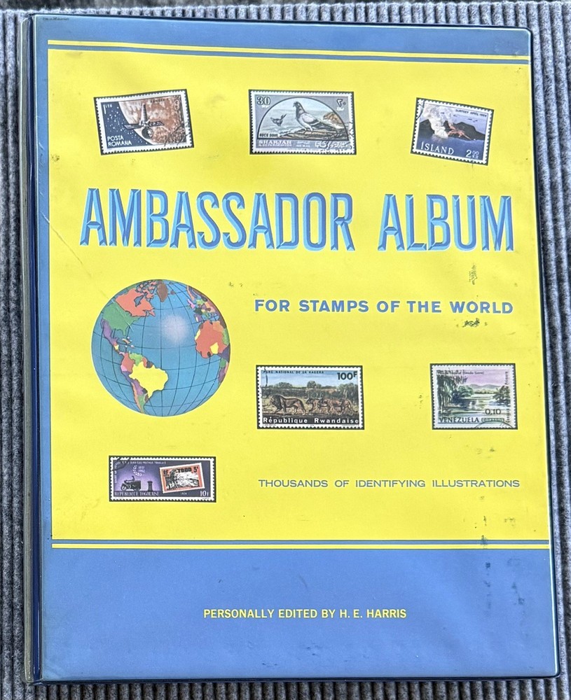 H.E. Harris Ambassador Album for Stamps of the World 1973 - 1250+ Stamps