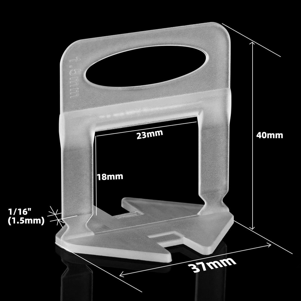 1/16" Tile Leveling System Spacers 2000 PCS Tile Leveling Clips Kit Prevent T...