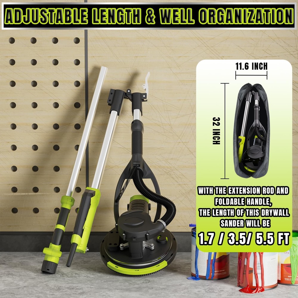 Drywall Sander, W Popcorn Ceiling Removal Tool, Automatic Drywall Sander