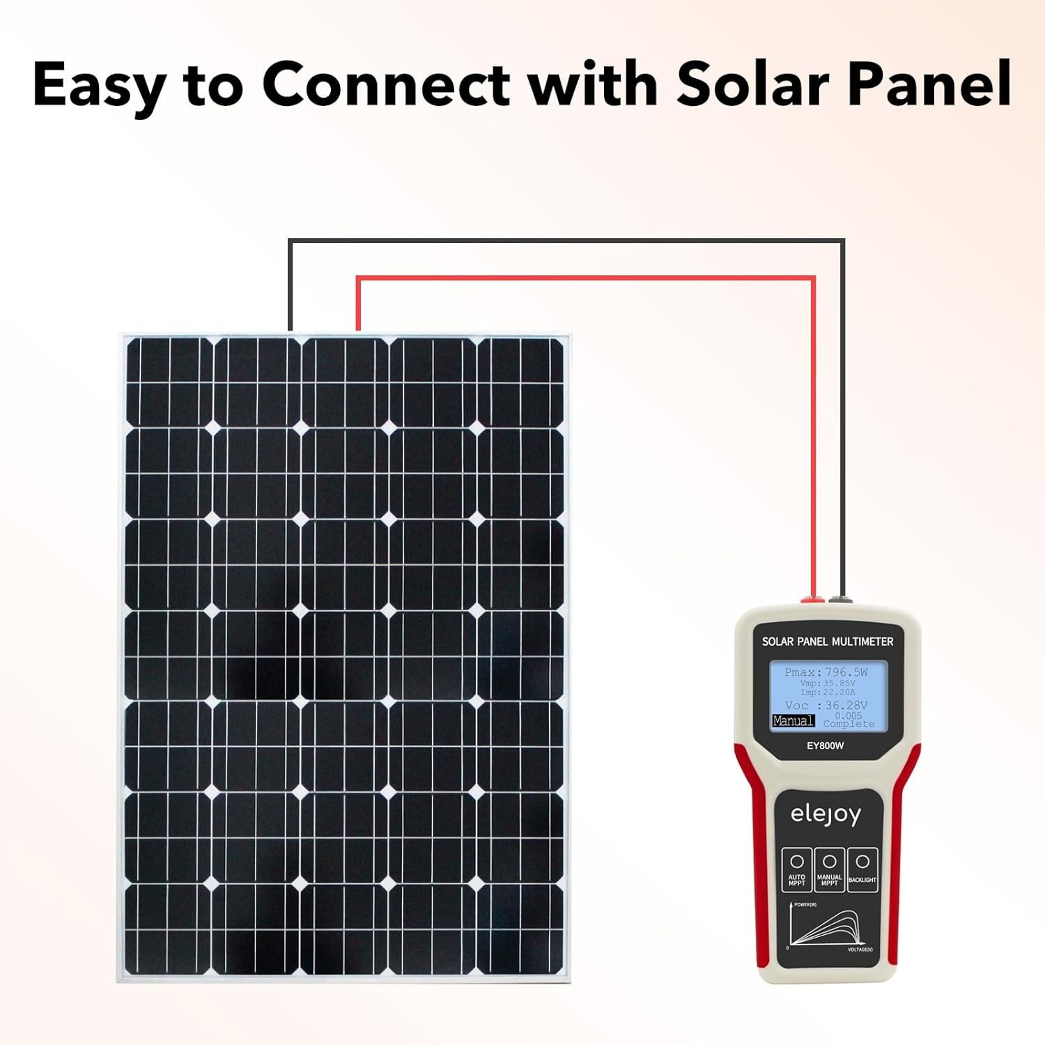 800W LCD MPPT Solar Panel Tester Photovoltaic Panel Multimeter Tool - NEW