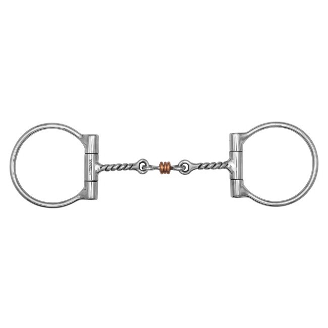 SNAFFLE BIT Twisted Mouth D-Ring Bit with Jointed Copper Roller