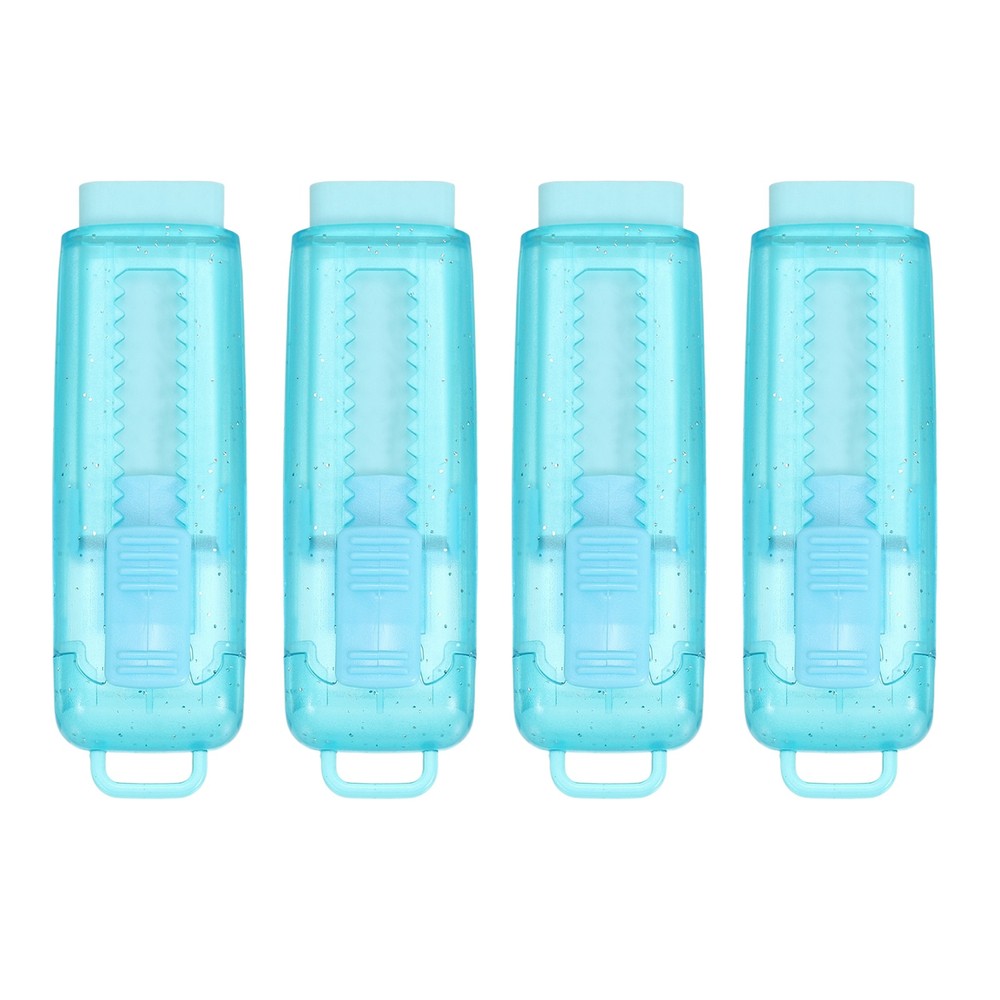 4Pack Erasers, Sliding Retractable Eraser Pencil Erasers, Transparent Blue