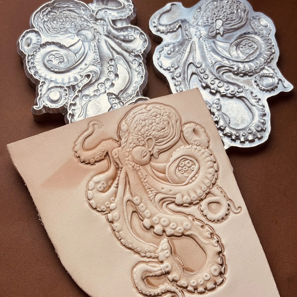 3D Octopus Pattern Leather Emboss Stamp Leathercraft Cold Pressing Shaping Mold