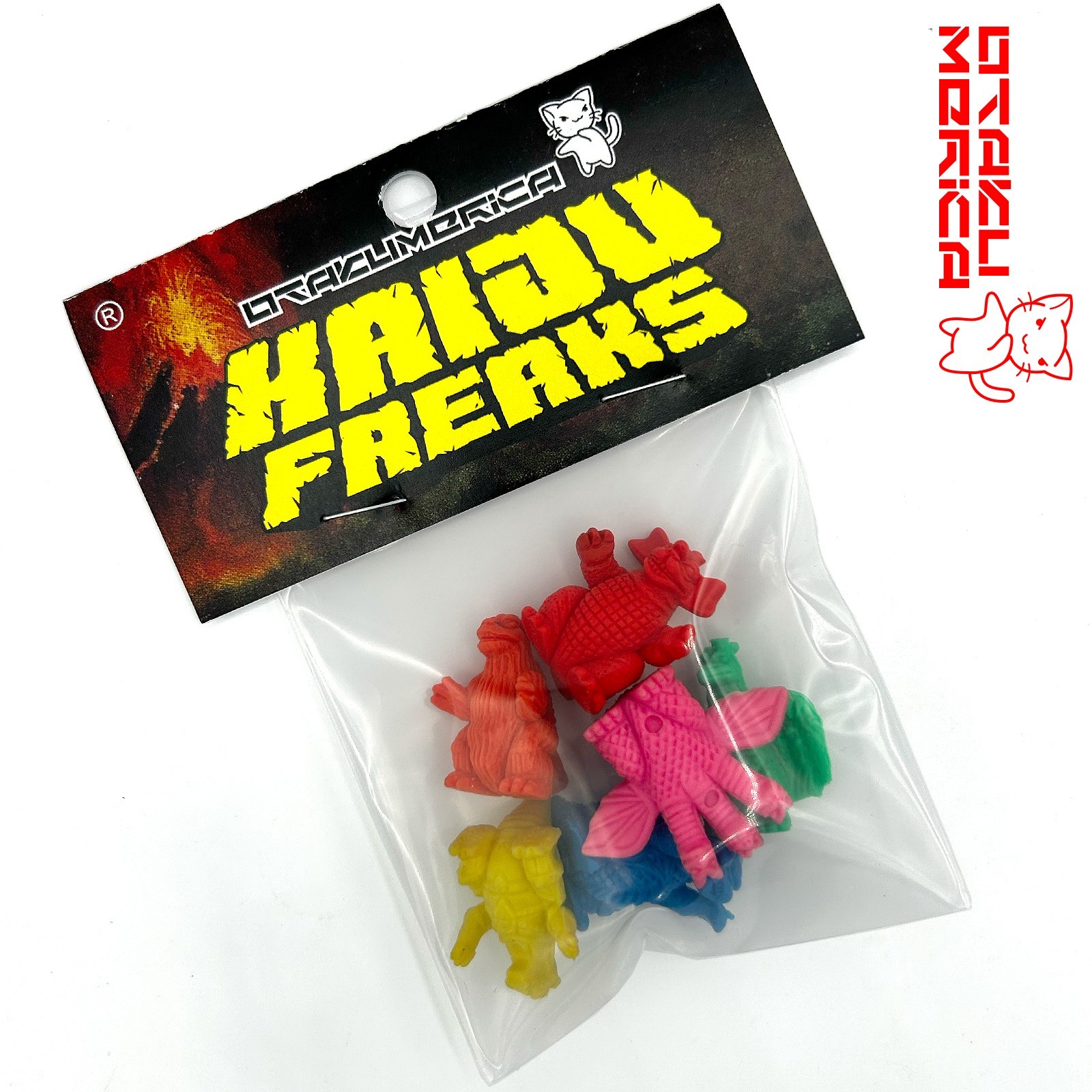 Kaiju Freaks: Godzilla Keshi RANDOM Set of 6 - Vintage 80s Kaiju Keshigomu 1in