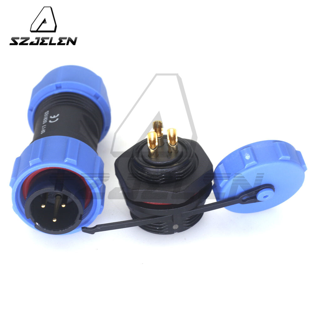 SP17 3Pin Panel Mount Wire Connector,IP67 Waterproof Cable Connector Plug Socket