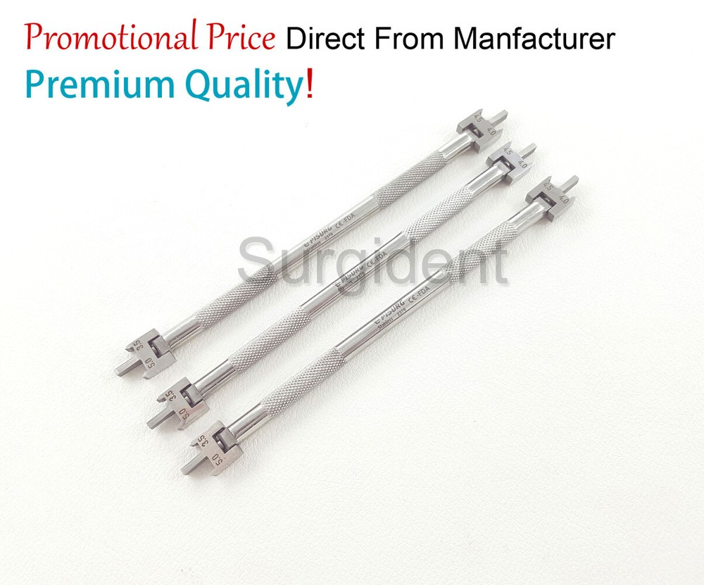 3 Pcs Dentist Bracket Positioning Height Gage Wick Type Dental Instruments