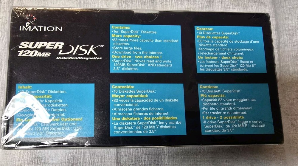 Imation Super Disk Drive 120mb NOS 10 Disks