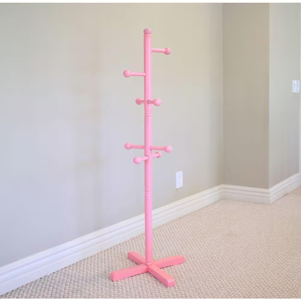 8-Hook Kid'S Coat Rack in Pink