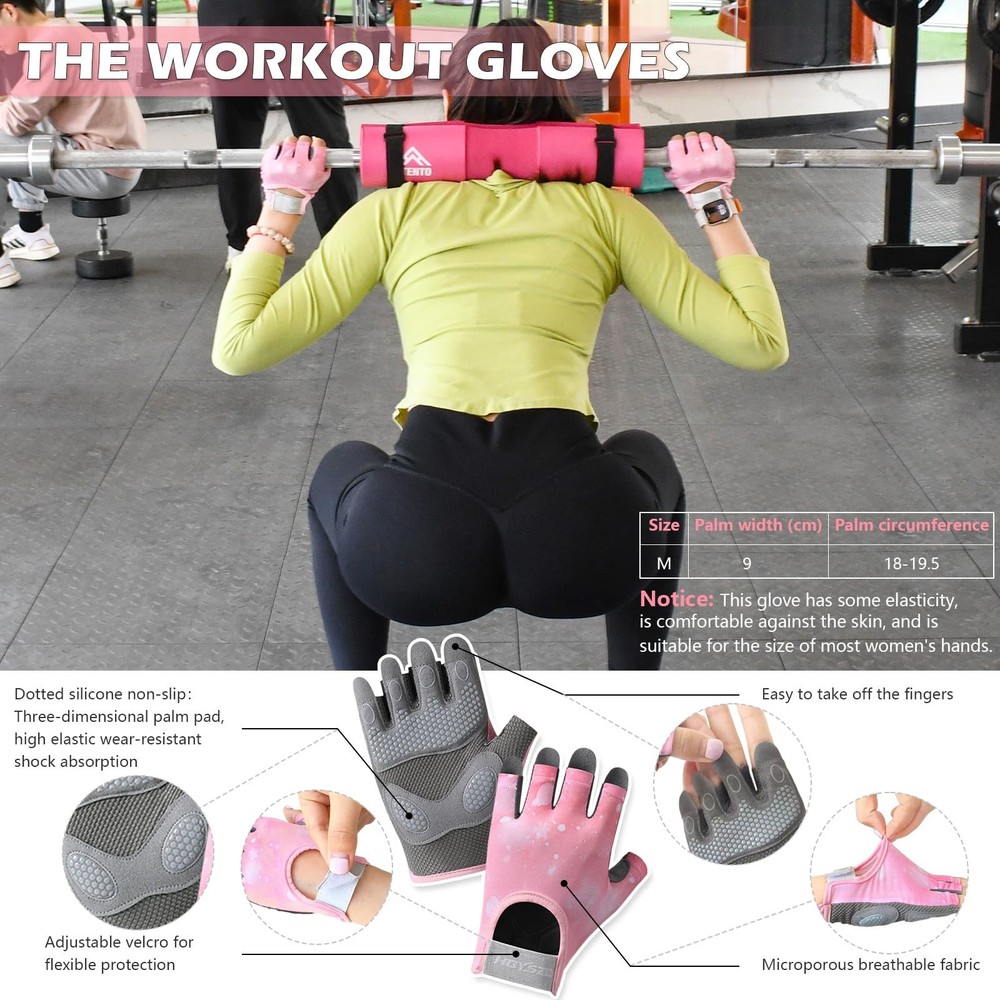 9Pcs Barbell Pad Set for Hip Thrusts, Thick Cushion Hip Thrust Pad for Relief...