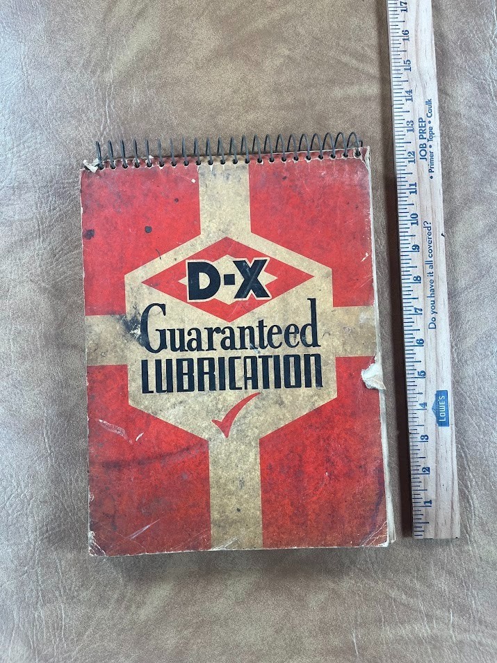 DX Oil Lubrication Chek Chart 1952 Shop Manual