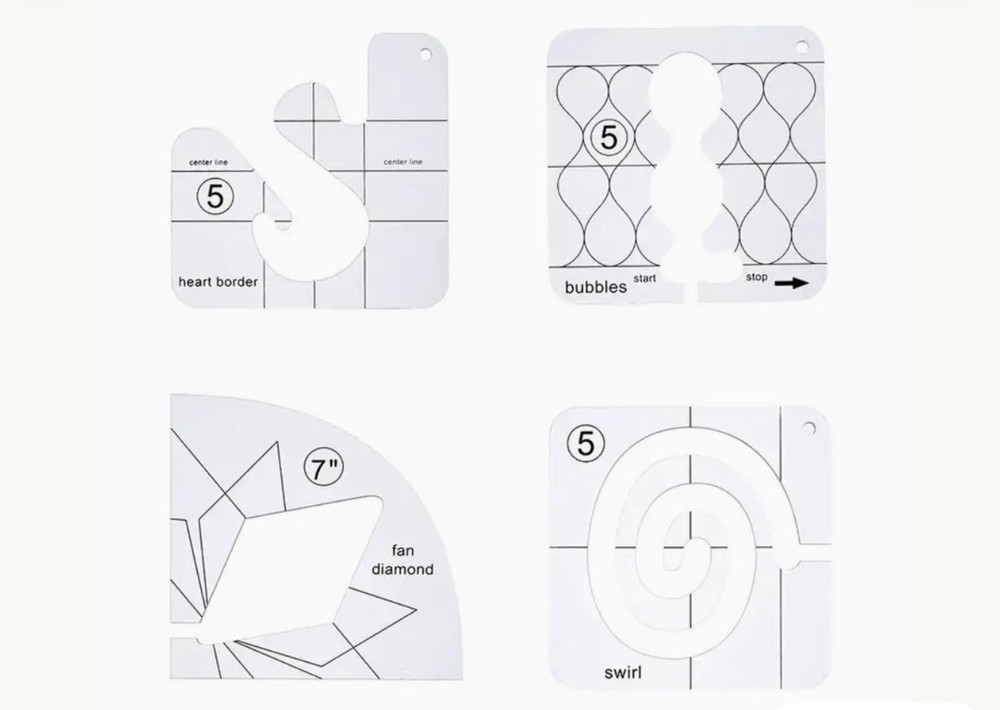 11 Pc Acrylic Quilting Template Ruler DIY sewing Patchwork Kit