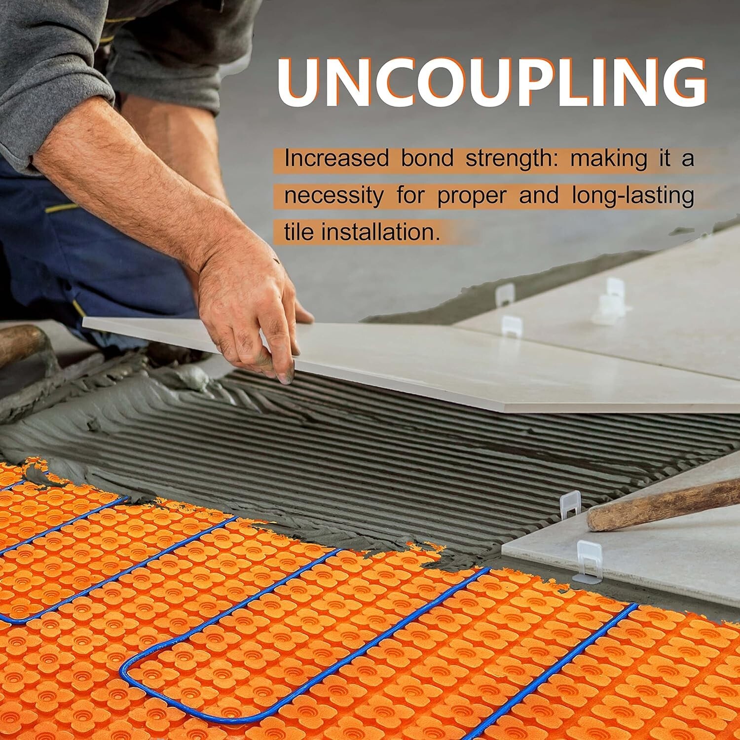 MAXKOSKO Heated Floor Uncoupling Membrane Roll Underlayment Membrane