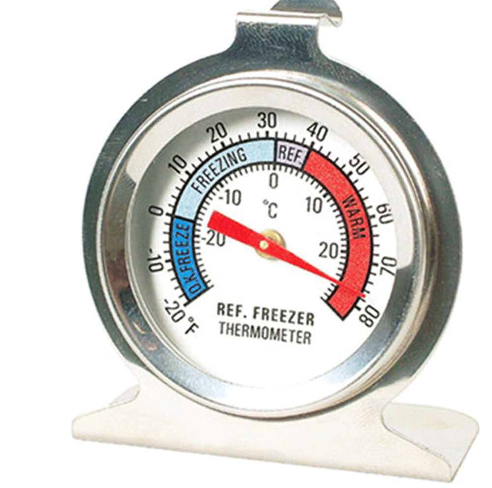 Refrigerator Freezer Thermometer Fridge DIAL Type Stainless Steel Hang Stand 1-4