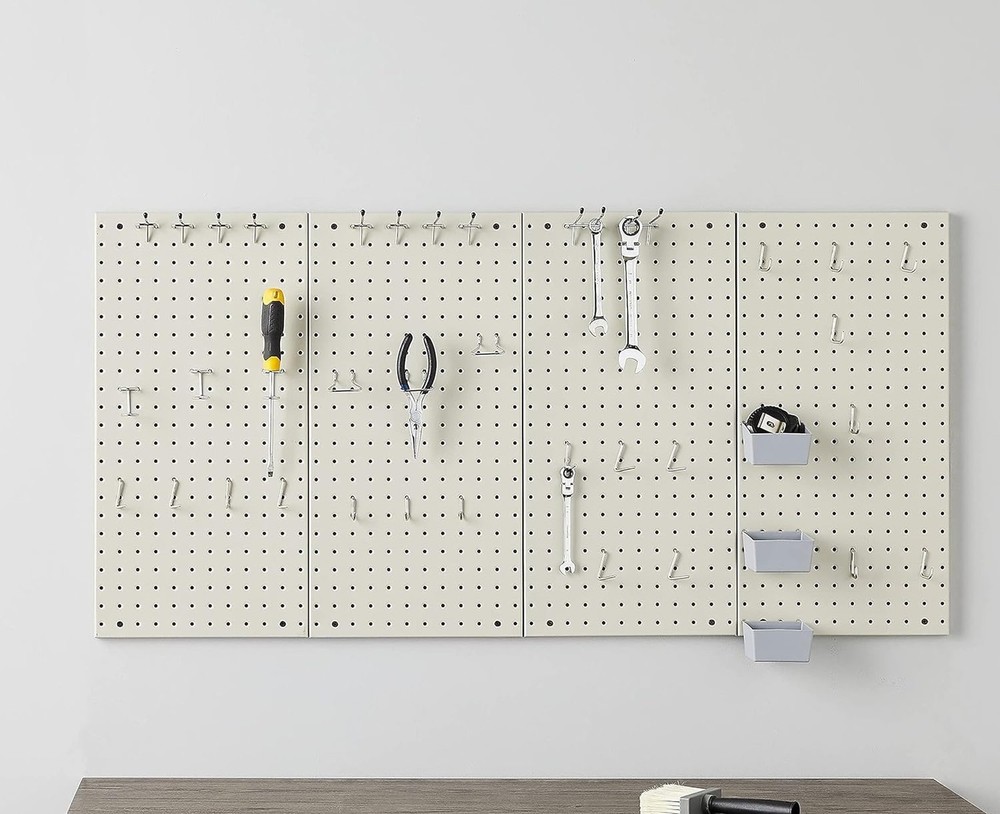 Amazon Basics Rectangular Metal Pegboard Wall Organizer, Tool Storage Organiz...