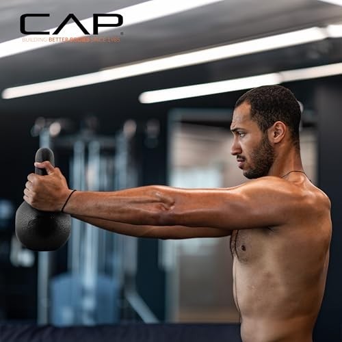 Cast Iron Kettlebell - Coated, Multiple Weights, Singles & Sets for Strength Tra