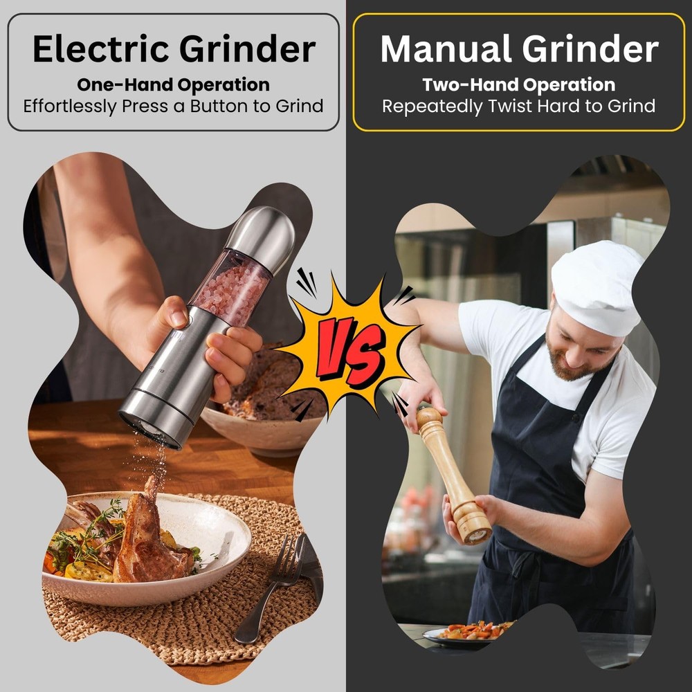 Electric Grinder with Qi-Wireless Charging Base | Kitchen Gift | Rechargeable...
