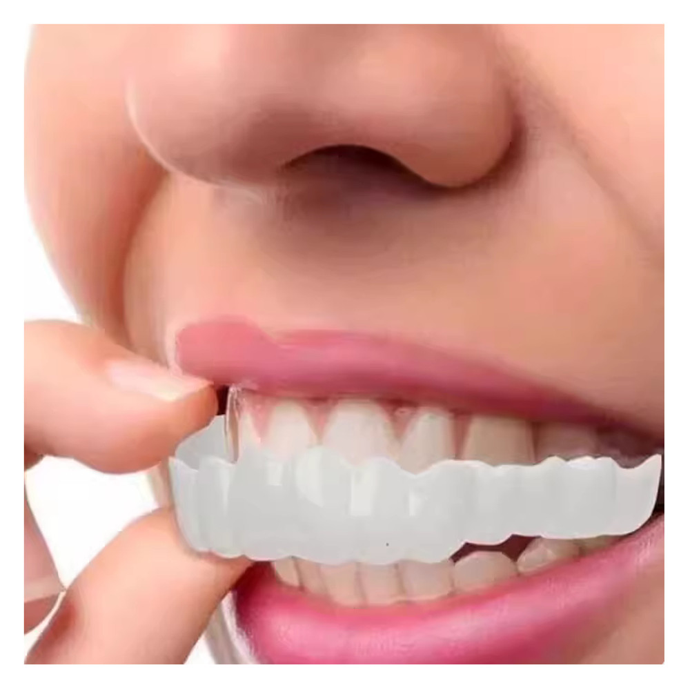 Upper + Lower False Teeth Dental Veneers Denture Tooth Cover Set
