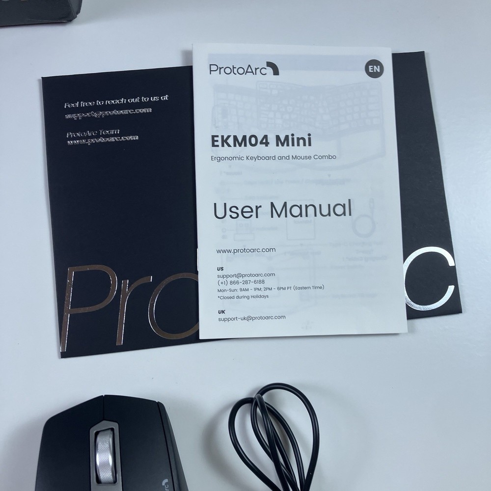 ProtoArc Bluetooth Ergonomic Keyboard Mouse Combo EKM04 Mini Compact Wireless