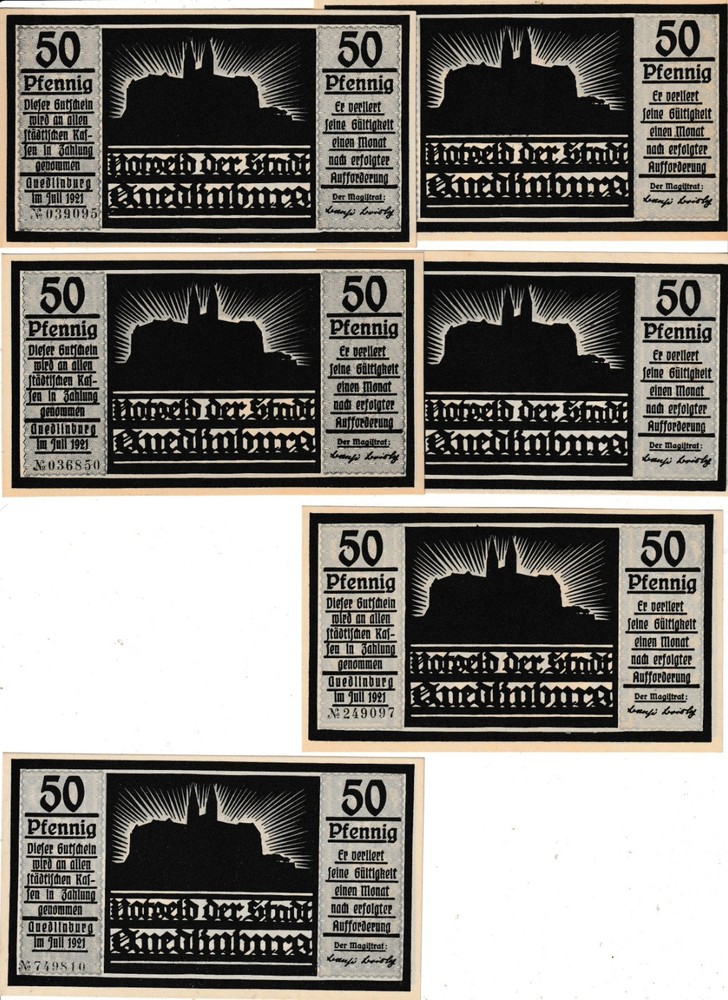 QUEDLINBURG 6 NOTES 1921