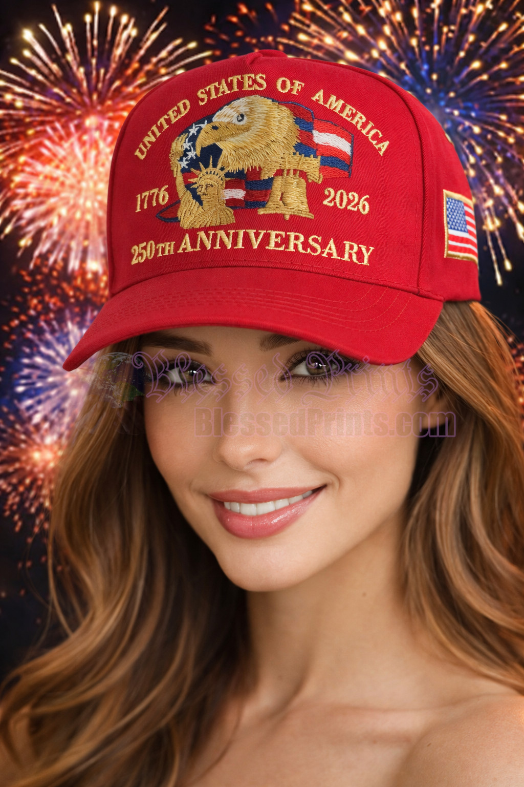 USA 250th Anniversary Hat Cap Eagle 1776 2026 RED Veteran Gift Made In USA V1.0