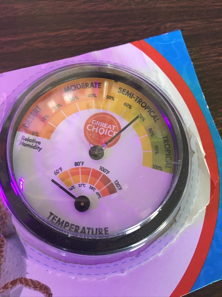 Grreat Choice Terrarium Thermometer & Hygrometer Open Box