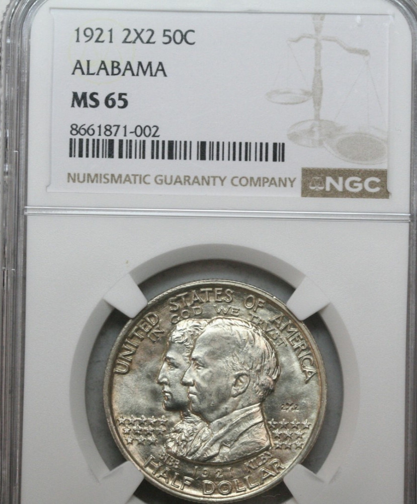 1921 Alabama 2x2 Commemorative Half Dollar   NGC MS65
