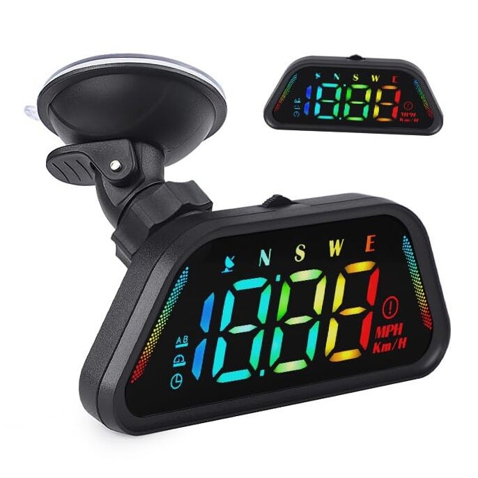 Car Color Head-Up Display, GPS Speedometer HUD with MPH/KMH Function, Speed