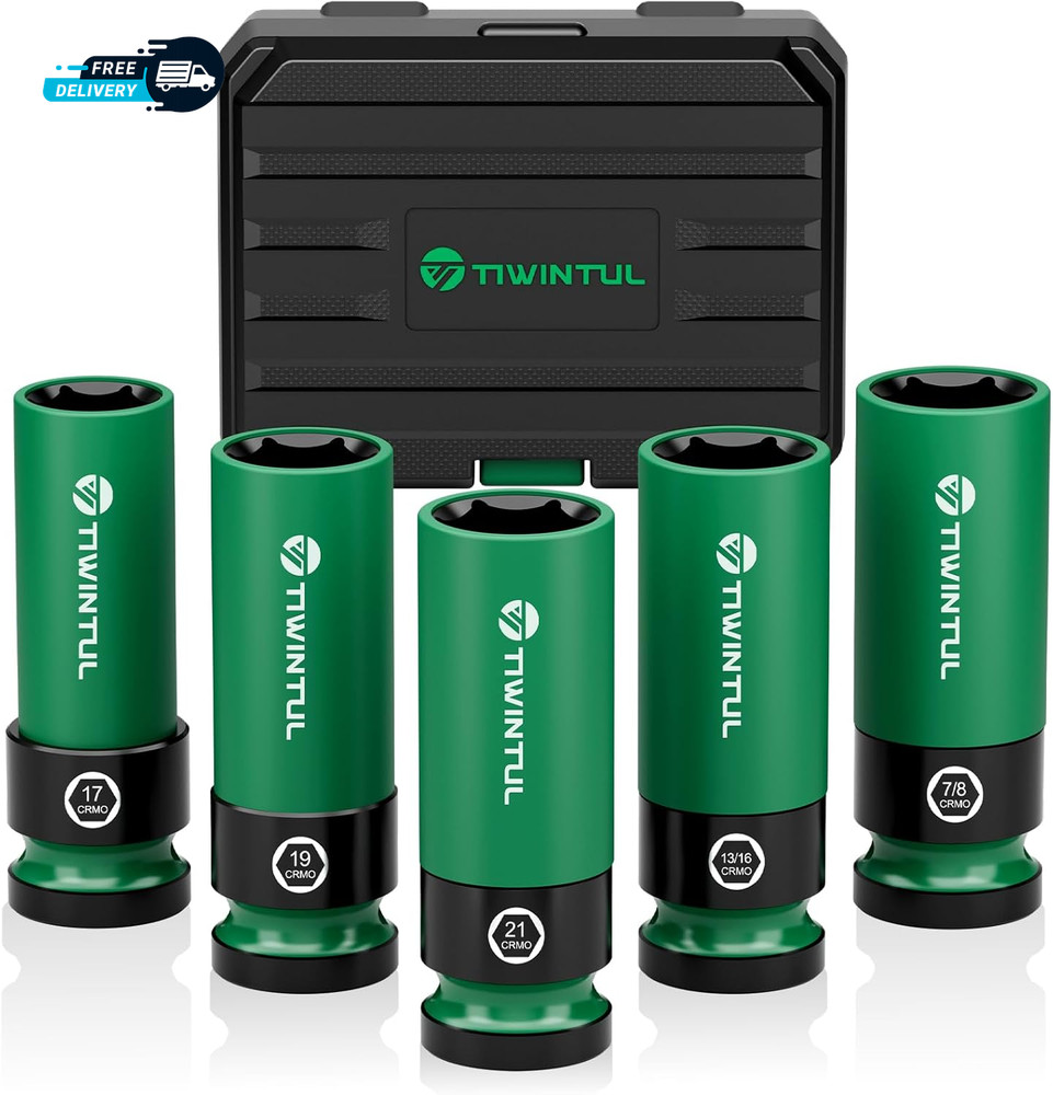 1/2" Wheel Protector Impact Socket Set 5Pcs Non-Marring Lug Nut Socket Set