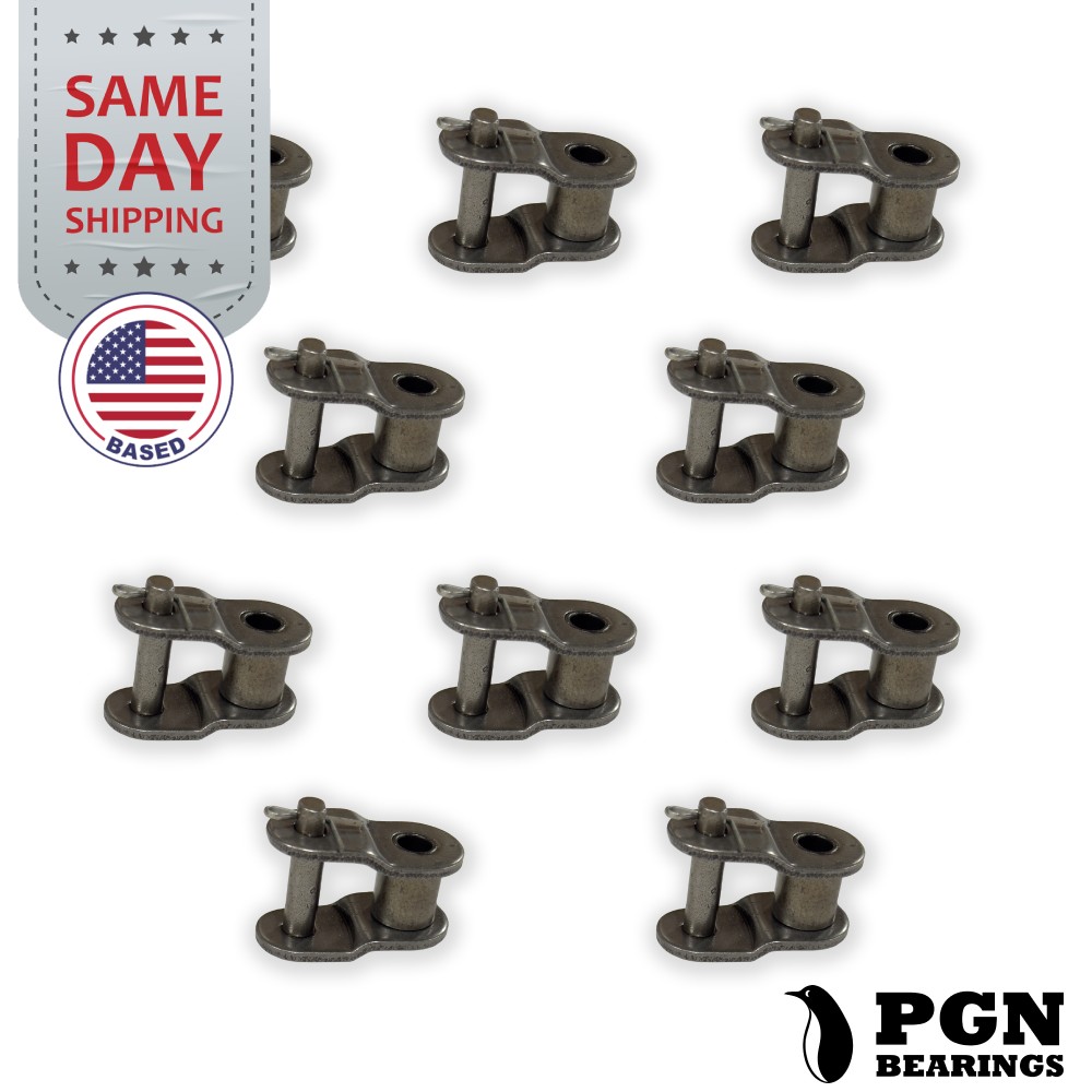 (10 Pack) PGN #420 Roller Chain Offset Links - 1/2" Pitch - Half Link