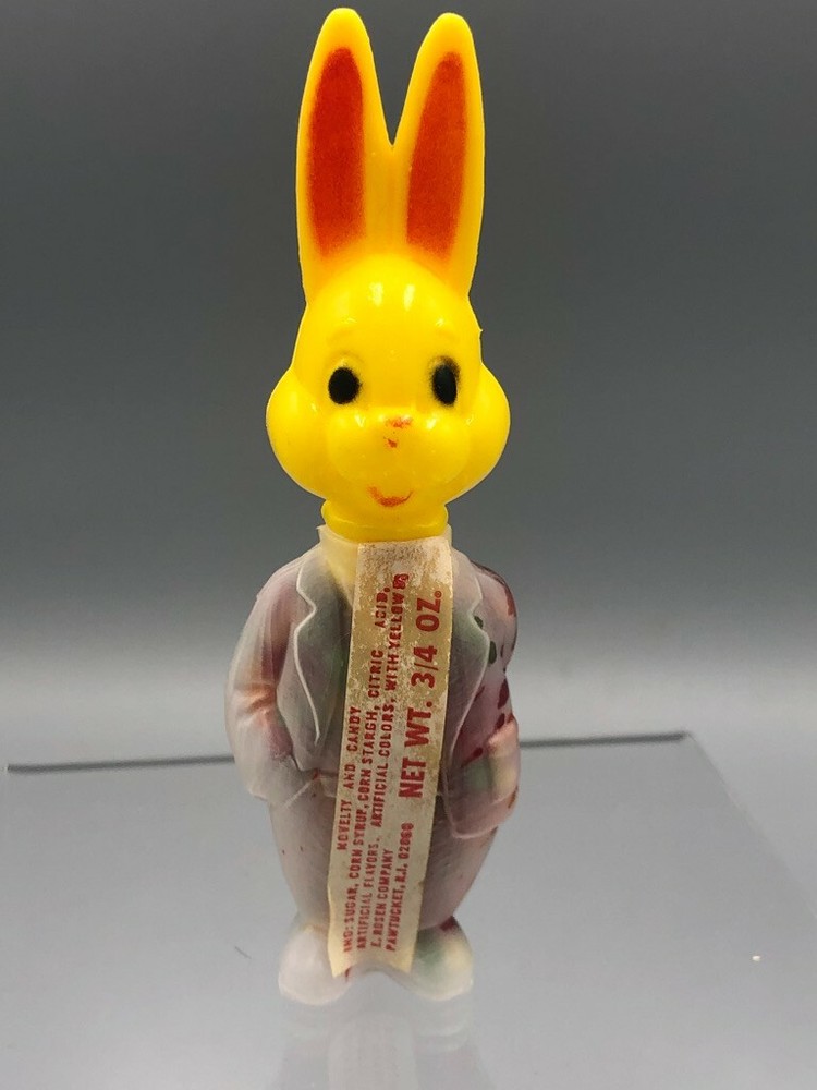 c 1980 E Rosen EASTER BUNNY Rabbit Vintage CANDY CONTAINER Rosbro RETRO