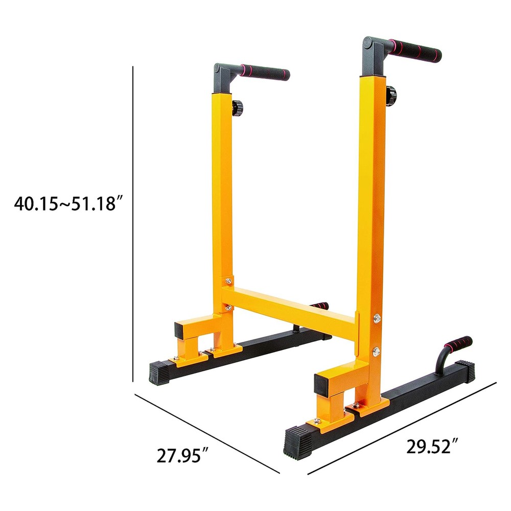 BalanceFrom Multi-Function Home Gym Exercise Dip Stand, 500lb Capacity, Yellow