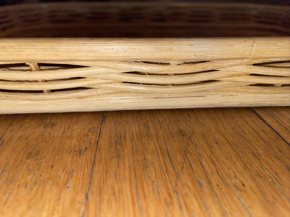 Capiz Shell, Woven Basket Serving Tray 16 X 12