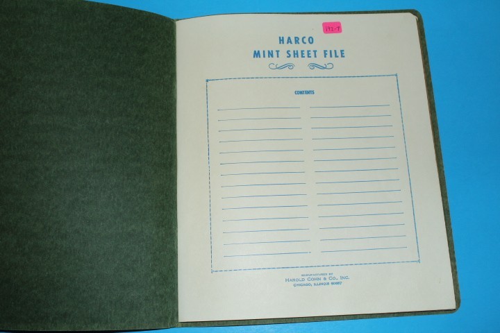 Harco Mint Sheet File Capacity 14 pgs 3 pocket 11.5" x 9.5" BlueLakeStamps NICE