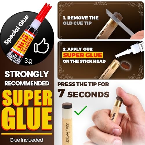 Billiard CUE Tips 13MM BROWN