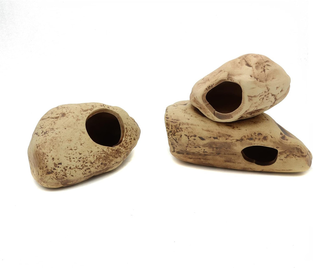 Stackable Aquarium Ceramic Decorations Rock Caves Betta Fish Tank Decor Accessor