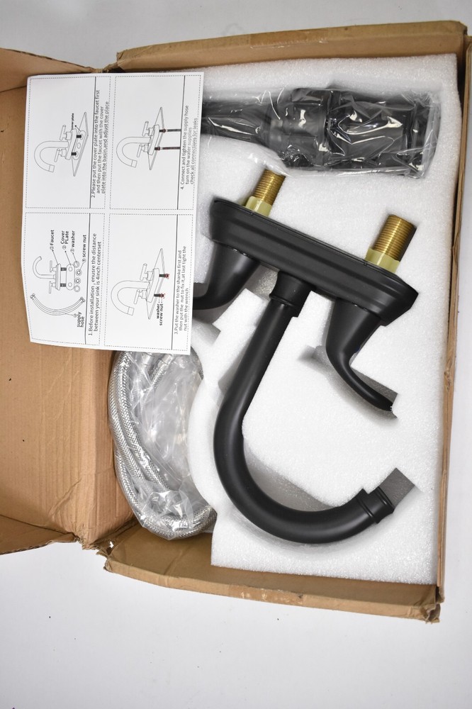 Matte Black Bathroom Kitchen Faucet Replacement Assembly Installation Hardware