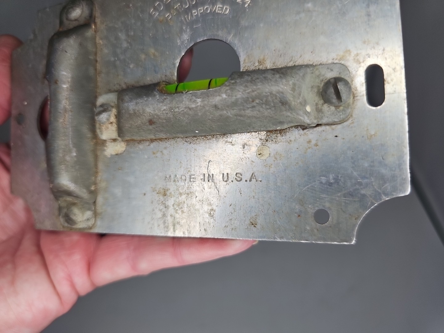 Eden Specialty Co. vintage line level tool 1924 patent aluminum brass