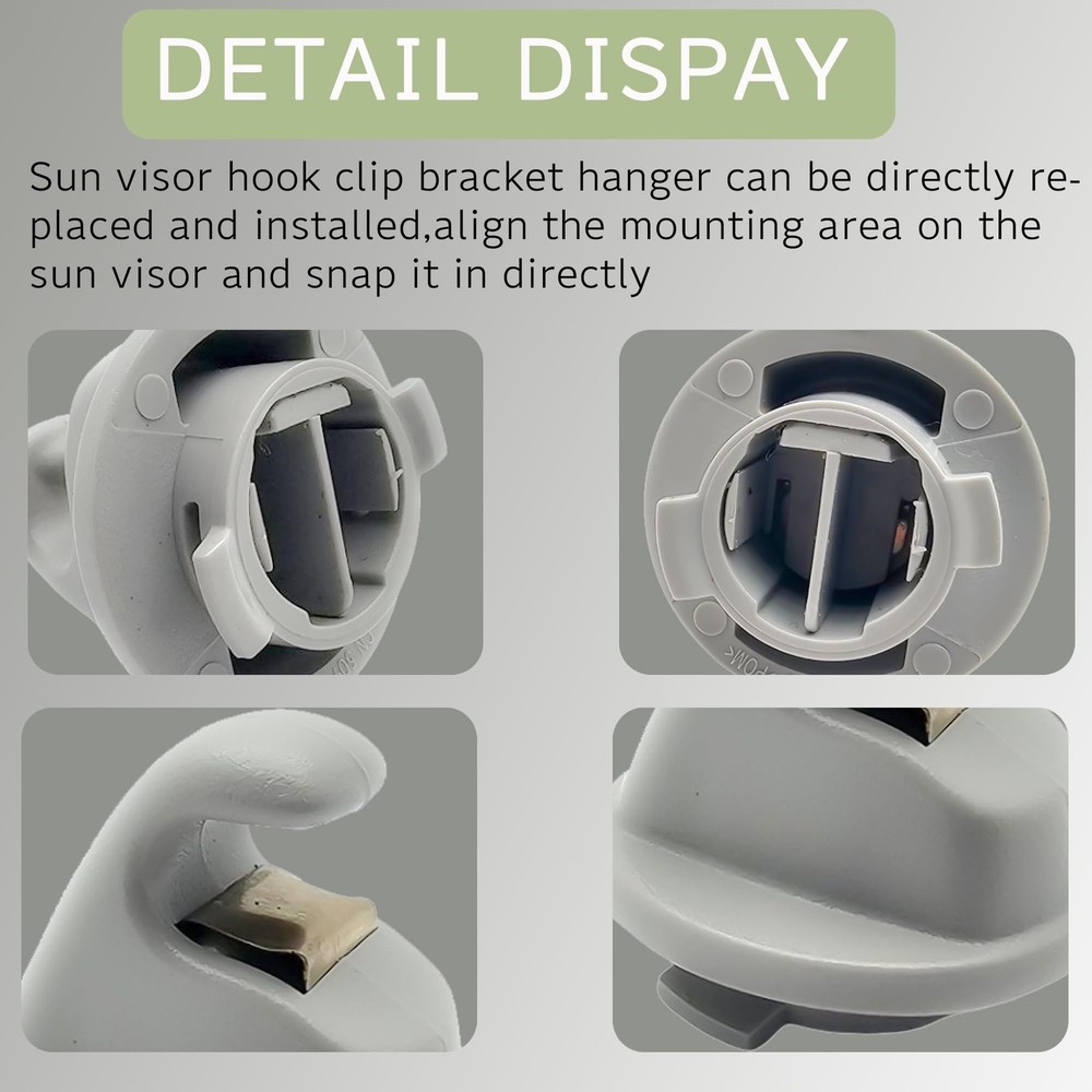 2PCS Interior Sun Visor Hook Clip Brackets/Sun Visor Clips Compatible with 20...
