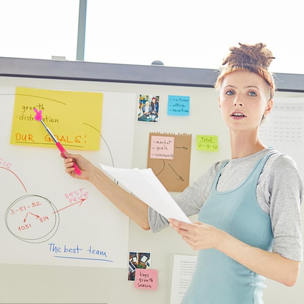 DIVINA VITAE Telescopic Teacher Pointer Extendable Stick for Pink