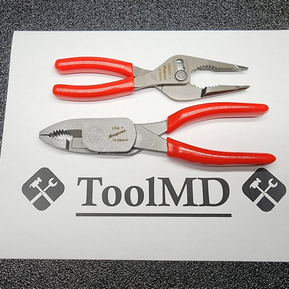 Snap-on Tools 8" High-Leverage Combo & 7" Long Nose Slip-Joint Pliers LN46ACF