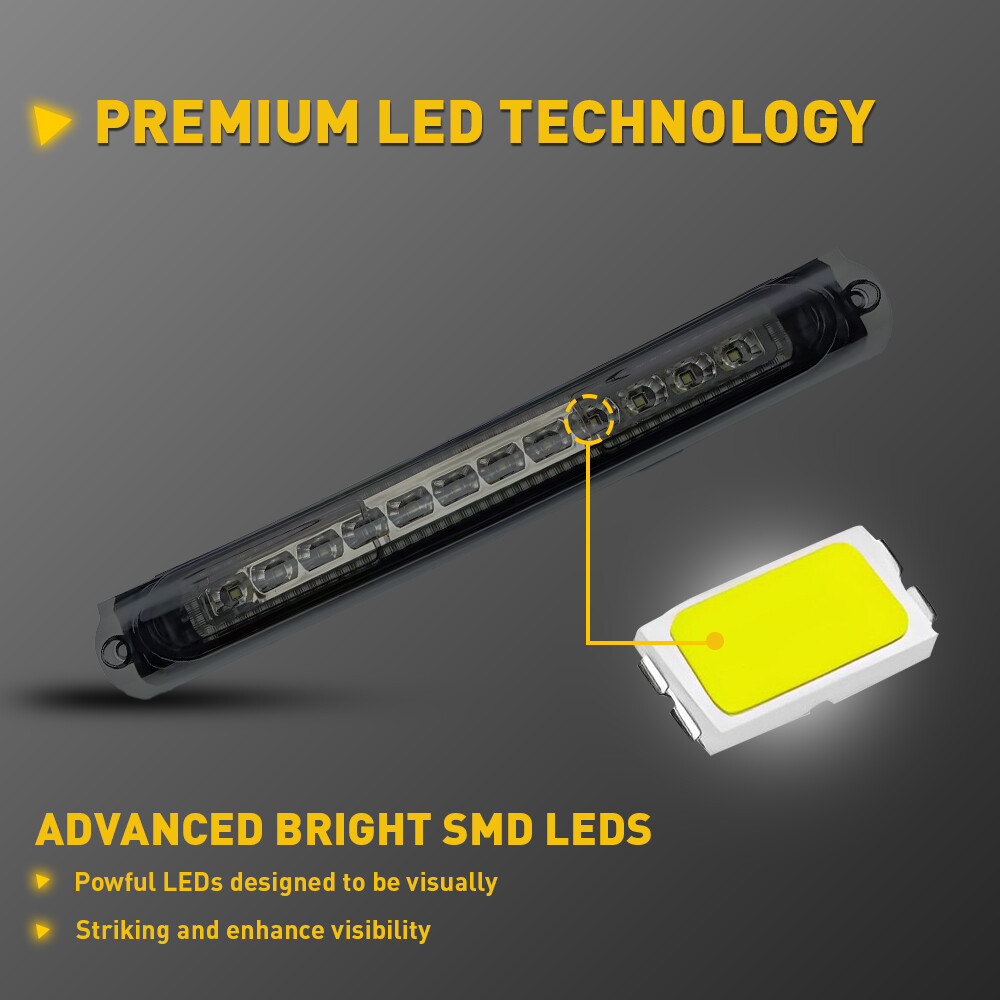 Led 3rd Third Brake Light Cargo For Ford 2000-2005 Excursion Red+white Smoked