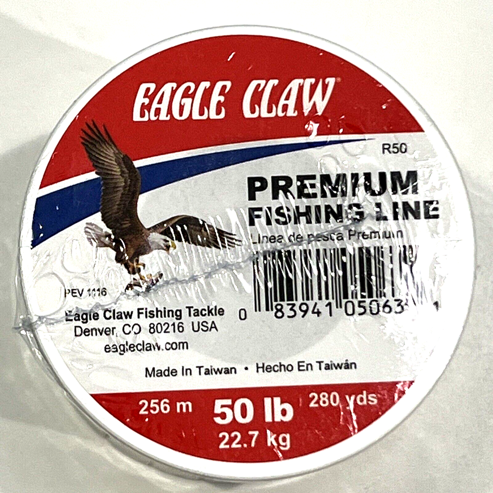 Eagle Claw Premium Line 50 Pound Test 280 yds, each spool, 4 Spools